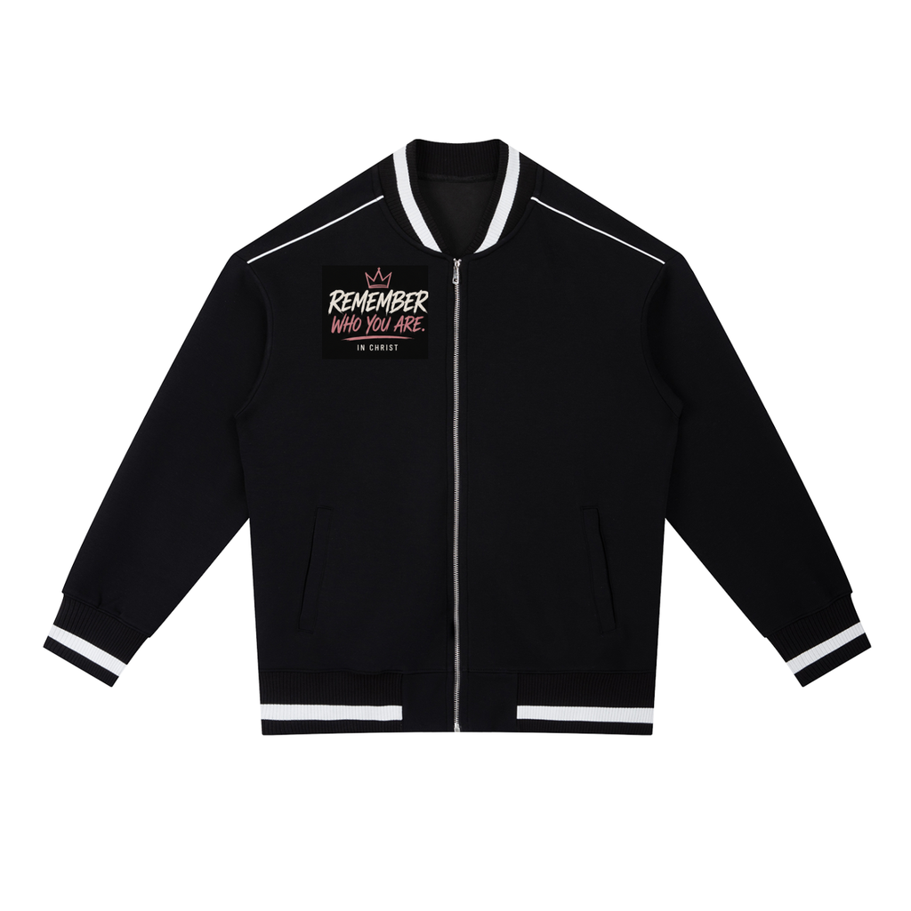 Contrast Piping Zip Bomber Jacket